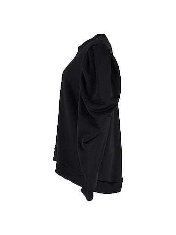 Marques'Almeida Marques Almeida Bishop Sleeve Sweater in Black Cotton (view 2)