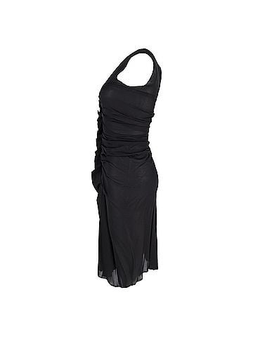 Isabel Marant  Isabel Marant Ruched Midi Dress in Black Silk (view 2)