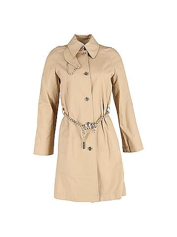 Michael Kors Michael Michael Kors Chain Belt Trench Coat in Beige Cotton (view 1)
