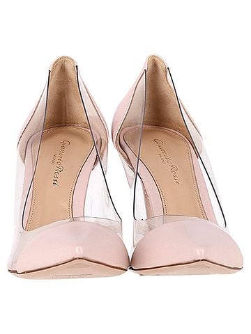 Gianvito Rossi Gianvito Rossi Plexi 85 PVC Pumps in Pink Leather (view 2)