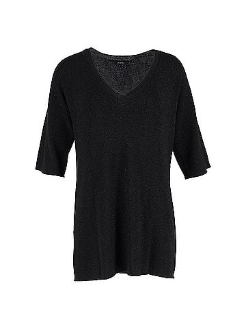 Joseph Joseph Knit V-neck Jumper in Black Lurex (view 1)