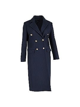 Joseph Joseph Double-Breasted Coat in Navy Blue Wool (view 1)