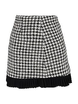 Sandro  Sandro Paris Houndstooth Mini Skirt in Black Wool Tweed (view 1)