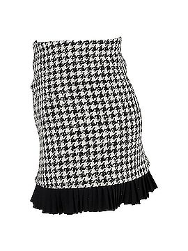 Sandro  Sandro Paris Houndstooth Mini Skirt in Black Wool Tweed (view 2)
