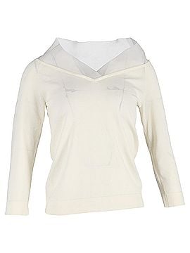 Max Mara Max Mara V-neck Sweater in Cream Cotton (view 1)