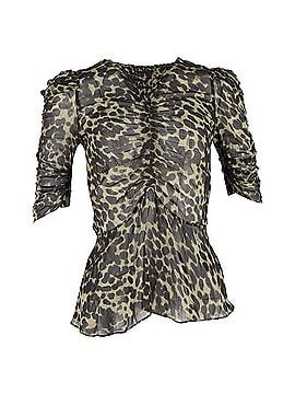 Isabel Marant Isabel Marant Caja Ruched Blouse in Animal Print Viscose (view 1)