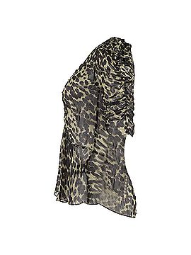 Isabel Marant Isabel Marant Caja Ruched Blouse in Animal Print Viscose (view 2)