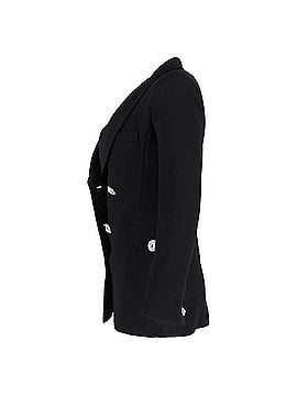 Alessandra Rich Alessandra Rich Double-Breasted Crystal Button Blazer in Black Wool (view 2)