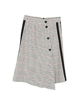 Maje  Maje Plaid Asymmetric Midi Skirt in Beige Cotton Tweed (view 1)
