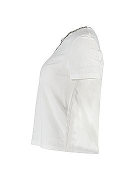 Maje Maje Embellished-Neck T-shirt in White Cotton (view 2)
