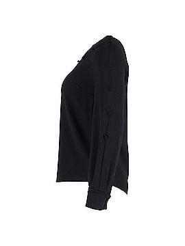 Oscar De La Renta Oscar de la Renta Bateau Neckline Blouse in Black Silk (view 2)