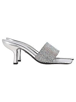 by FAR By Far Dylan Crystal-Embellished Mules in Silver Leather (view 1)