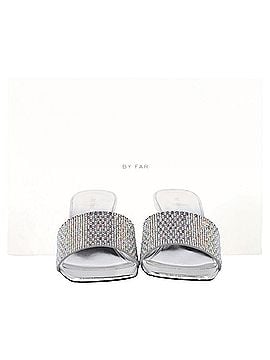 by FAR By Far Dylan Crystal-Embellished Mules in Silver Leather (view 2)