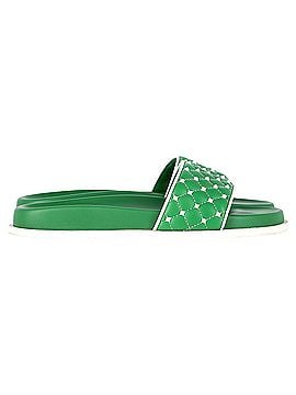Mario Valentino Valentino Garavani Rockstud Quilted Slides In Green Leather (view 1)