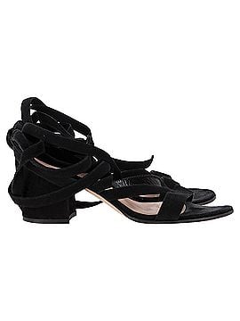 Gianvito Rossi  Gianvito Rossi Wrap Sandal Heels in Black Suede (view 1)