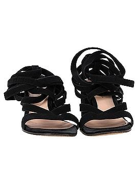Gianvito Rossi  Gianvito Rossi Wrap Sandal Heels in Black Suede (view 2)