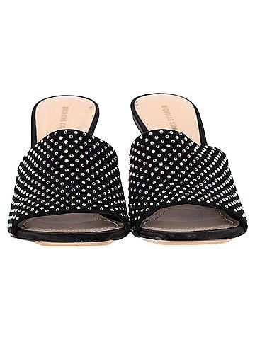 Nicholas Kirkwood  Nicholas Kirkwood Alba 90 Heeled Mules in Black Suede (view 2)