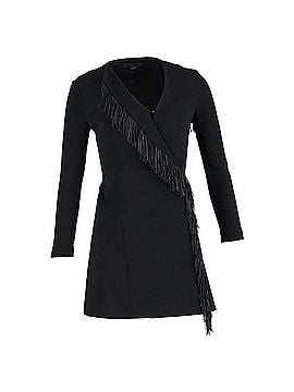 Alexander Wang  Alexander Wang Fringe Wrap Mini Dress in Black Viscose (view 1)