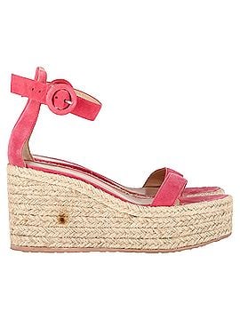 Gianvito Rossi Gianvito Rossi Portofino Platform Wedge Espadrille Sandals In Pink Suede (view 1)