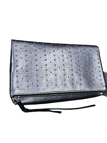 Jimmy Choo JIMMY CHOO Clutch Bag, Silver Leather, Women's, Studded, Bi-fold Bag (view 1)