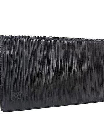 Louis Vuitton LOUIS VUITTON Louis Vuitton Long Wallet Portefeuille Chequier Carte Credit M63732 Black Epi Leather Men's Bi-fold (view 1)