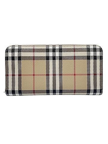 Burberry BURBERRY Long Wallet, Nova Check Pattern, 8070598, Beige/Brown Leather, Men's/Women's, Round (view 1)