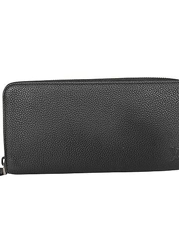Louis Vuitton LOUIS VUITTON Louis Vuitton Long Wallet LV Aerogram Zippy Horizontal M25959 Black Calf Leather Men's Round Hardware (view 1)