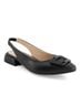 Andrea Black Women's Elastic Slingback Flats Size 5 - photo 2