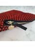 Clare V. 100% Leather Chevron-herringbone Red Black Clutch One size - photo 7