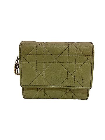 Christian Dior Christian Dior Dior Lady Cannage Tri-fold Wallet, Beige (view 1)