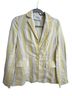 FRAME 100% Linen Stripes Yellow White Blazer Size S - photo 1