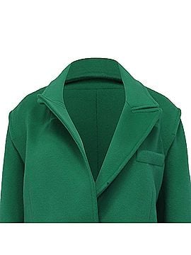Maje Maje Givera Single-Breasted Coat in Green Wool (view 2)