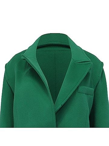 Maje Maje Givera Single-Breasted Coat in Green Wool (view 2)