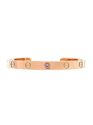 Cartier Love Cuff Bracelet 18K Rose Gold with Pink Sapphire (view 1)