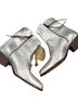 Free People 100% Leather Silver Ankle Boots Size EU 38 1/2 - photo 2