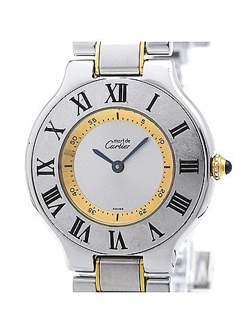 Cartier CARTIER Must 21 Gold Plated Steel Quartz Ladies Watch W10074R6 Polished (view 1)