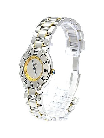 Cartier CARTIER Must 21 Gold Plated Steel Quartz Ladies Watch W10074R6 Polished (view 2)