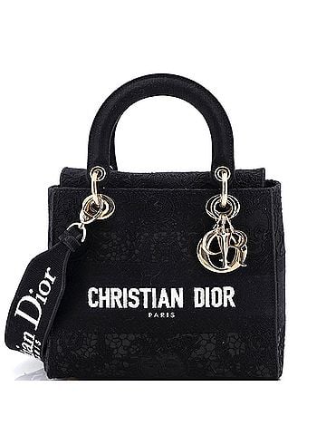 Christian Dior Lady D-Lite Bag Embroidery with Macrame Effect Medium (view 1)