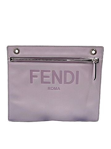 Fendi FENDI Zucca Clutch Bag 7AR985 Gray Purple Leather Men's Women's (view 1)
