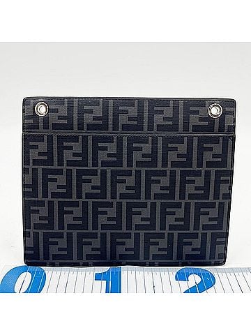 Fendi FENDI Zucca Clutch Bag 7AR985 Gray Purple Leather Men's Women's (view 2)