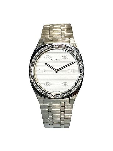 Gucci Gucci 25H Watch, Total Weight 57g, Stainless Steel, Quartz Movement, Silver Dial, YA163401 (view 1)