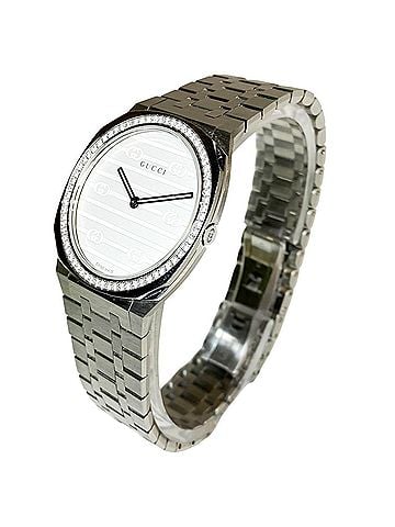 Gucci Gucci 25H Watch, Total Weight 57g, Stainless Steel, Quartz Movement, Silver Dial, YA163401 (view 2)