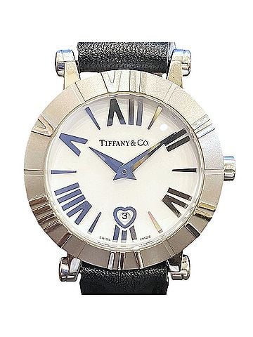 Tiffany & Co. Tiffany & Co. Atlas watch, total weight 36.4g, stainless steel, genuine leather strap, quartz movement, white dial, Z1300.11.11A20 (view 1)
