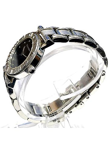 Tiffany & Co. Tiffany & Co. Atlas watch, total weight 51.2g, stainless steel, quartz movement, black dial. (view 2)