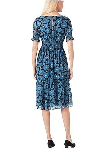 Kate Spade New York Dark Peacock Floral Midi Dress Cocktail Dress (view 2)