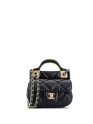 Chanel Lady Handle Flap Card Holder on Chain Quilted Calfskin (view 1)