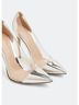 Gianvito Rossi 100% Patent Leather Silver Heels Size EU 37 - photo 4