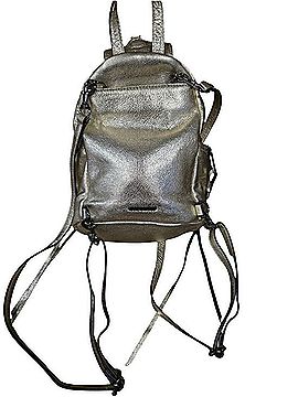 Rebecca Minkoff Pebbled Leather Mini Backpack Julian Convertible Silver Metallic Rebecca Minkoff Mini Julian Pebbled Leather Convertible  main image 4