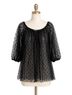 Cache Polka Dots Black 3/4 Sleeve Blouse Size XS - photo 1