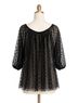Cache Polka Dots Black 3/4 Sleeve Blouse Size XS - photo 2